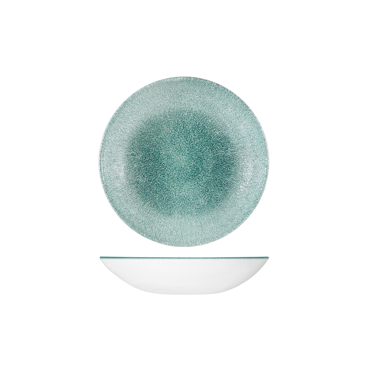 Churchill Studio Prints Raku Round Coupe Bowl-182mm Ø | 426mL Jade Green