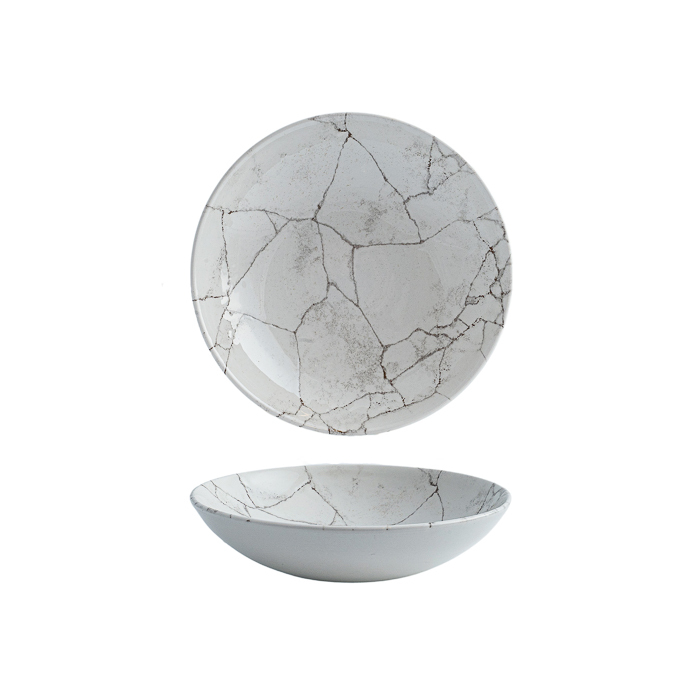 Churchill Studio Prints Kintsugi Round Coupe Bowl-182mm Ø | 426mL Agate Grey