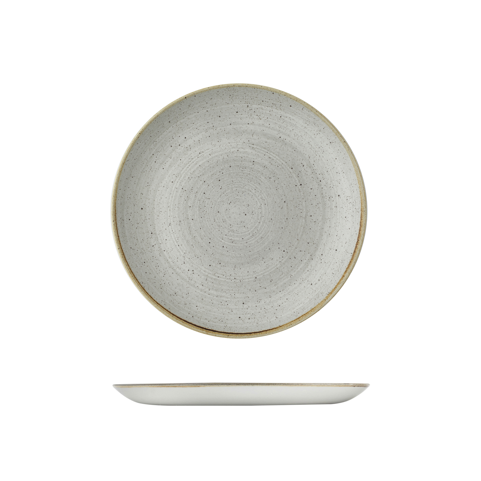 Churchill Stonecast Raw Round Plate-Coupe, 165mm Raw Grey