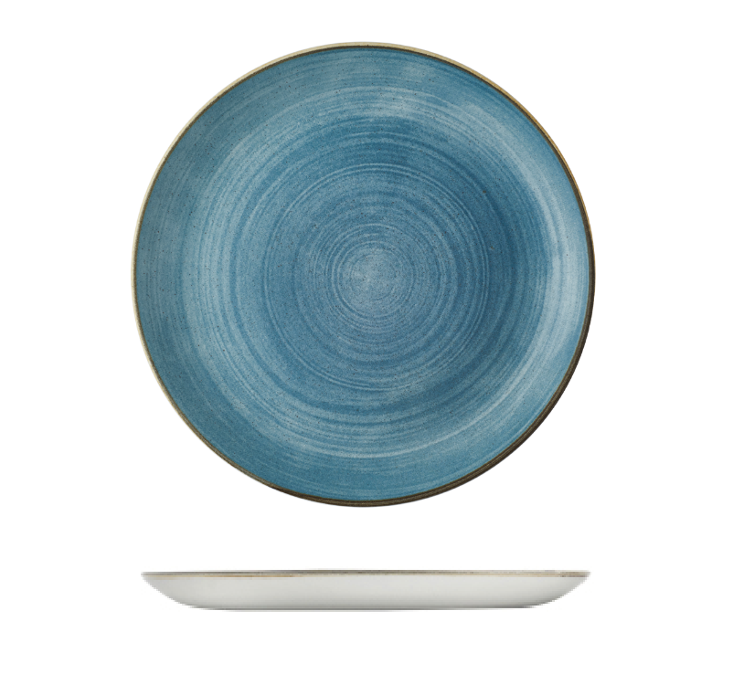 Churchill Stonecast Raw Round Plate-Coupe, 217mm Raw Teal