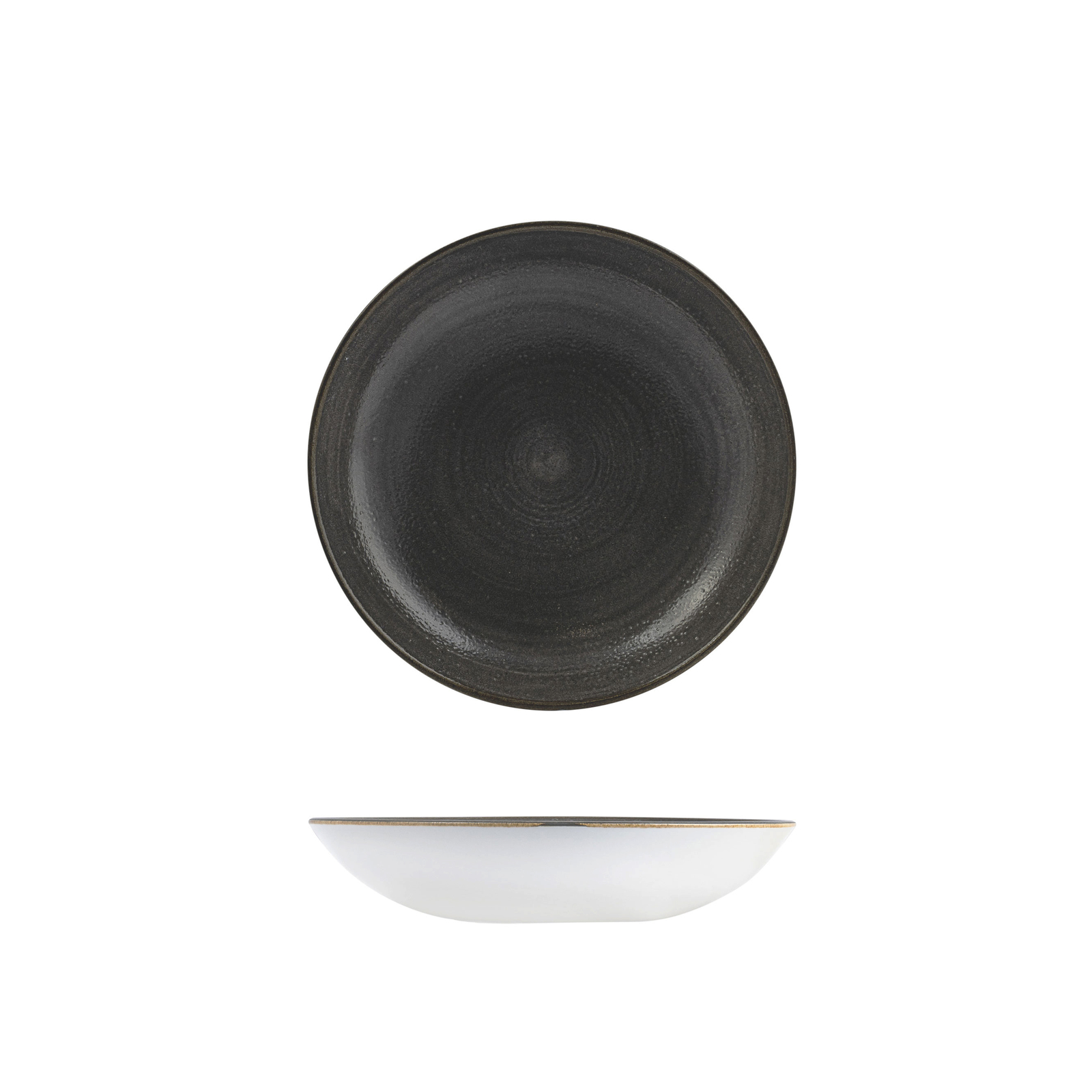 Churchill Stonecast Raw Bowl-Coupe, 182mm / 426ml Raw Black