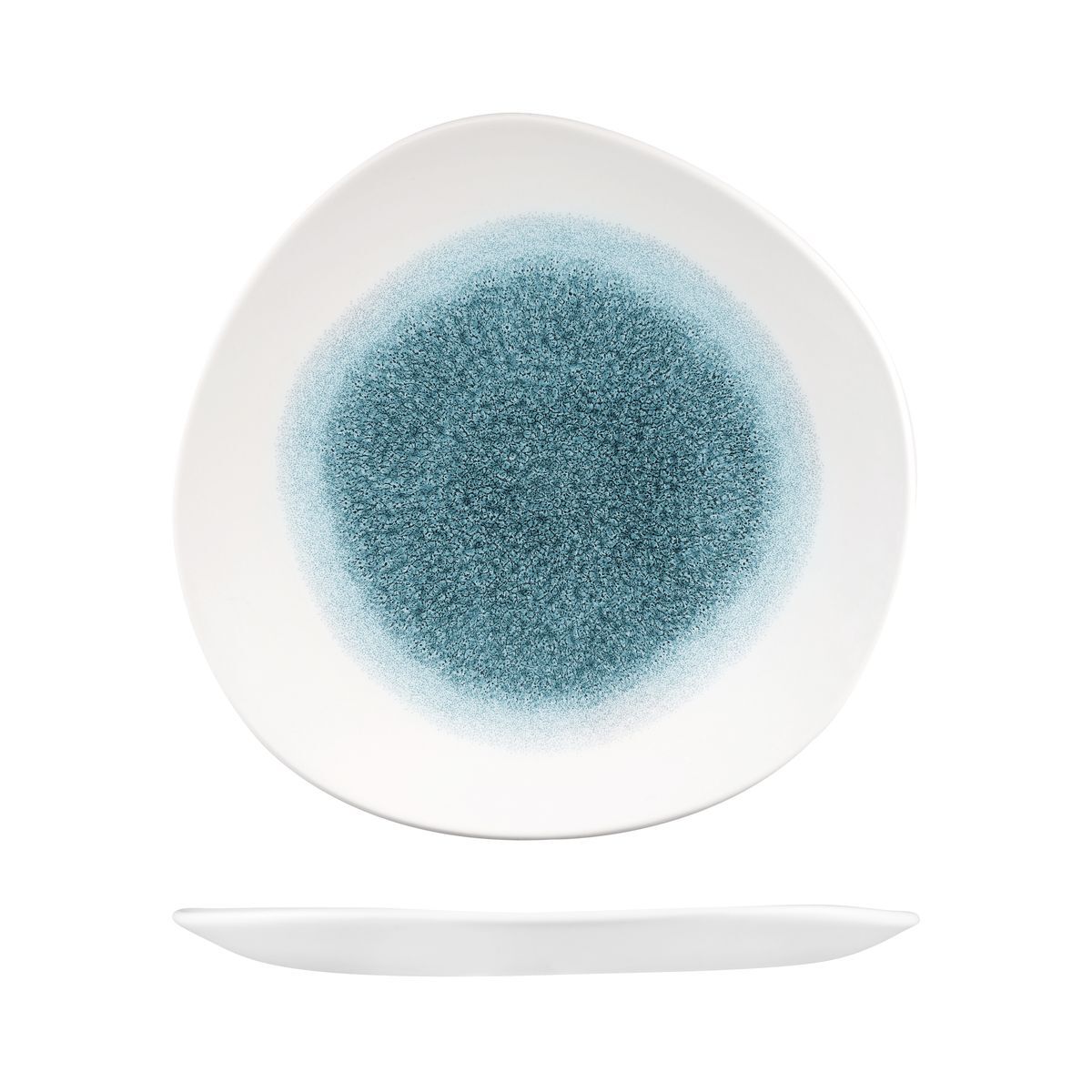 Churchill Stonecast Trace Organic Round Plate-264mm Ø Topaz Blue