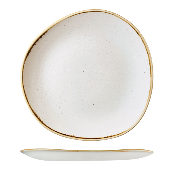 Churchill Stonecast Trace Organic Round Plate-286mm Ø Barley White