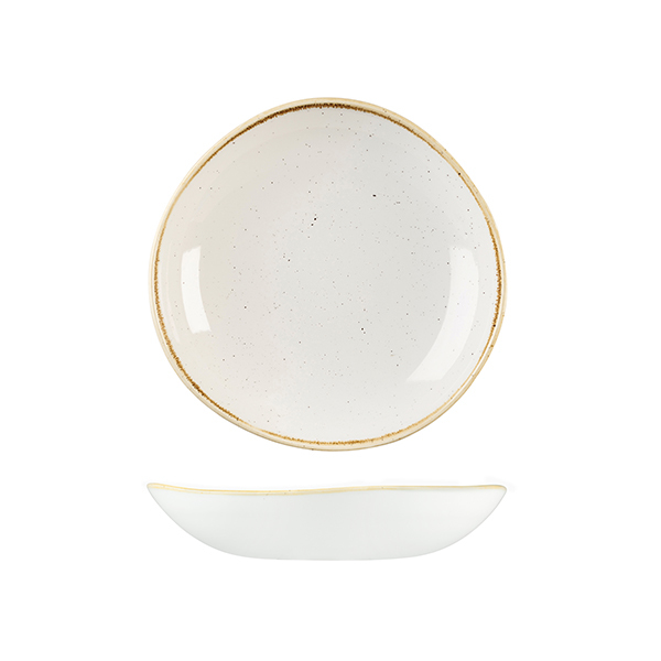 Churchill Stonecast Trace Organic Round Bowl-253mm Ø | 1100mL Barley White