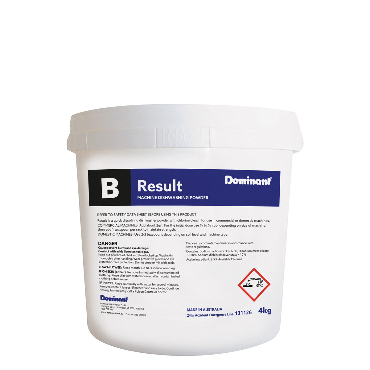 Result Dishwashing Powder 4kg Pail