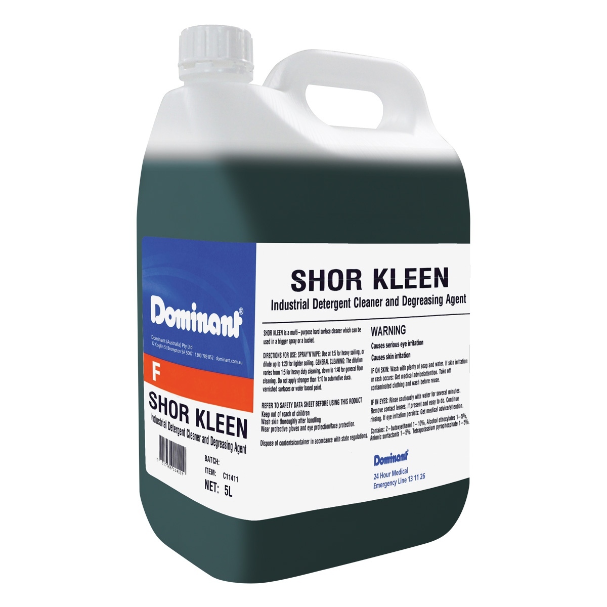 Shor Kleen Industrial Detergent & Degreaser 5L Bottle