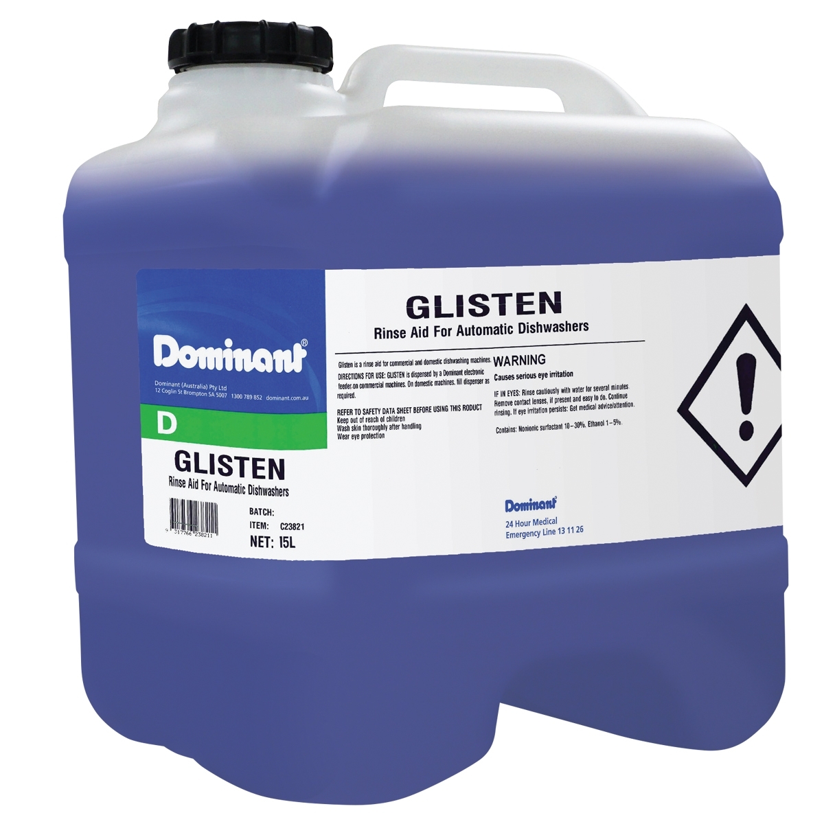 Glisten Rinse Aid 15L Drum