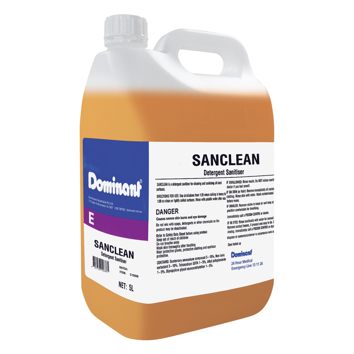 Sanclean Detergent Sanitiser 5L Bottle