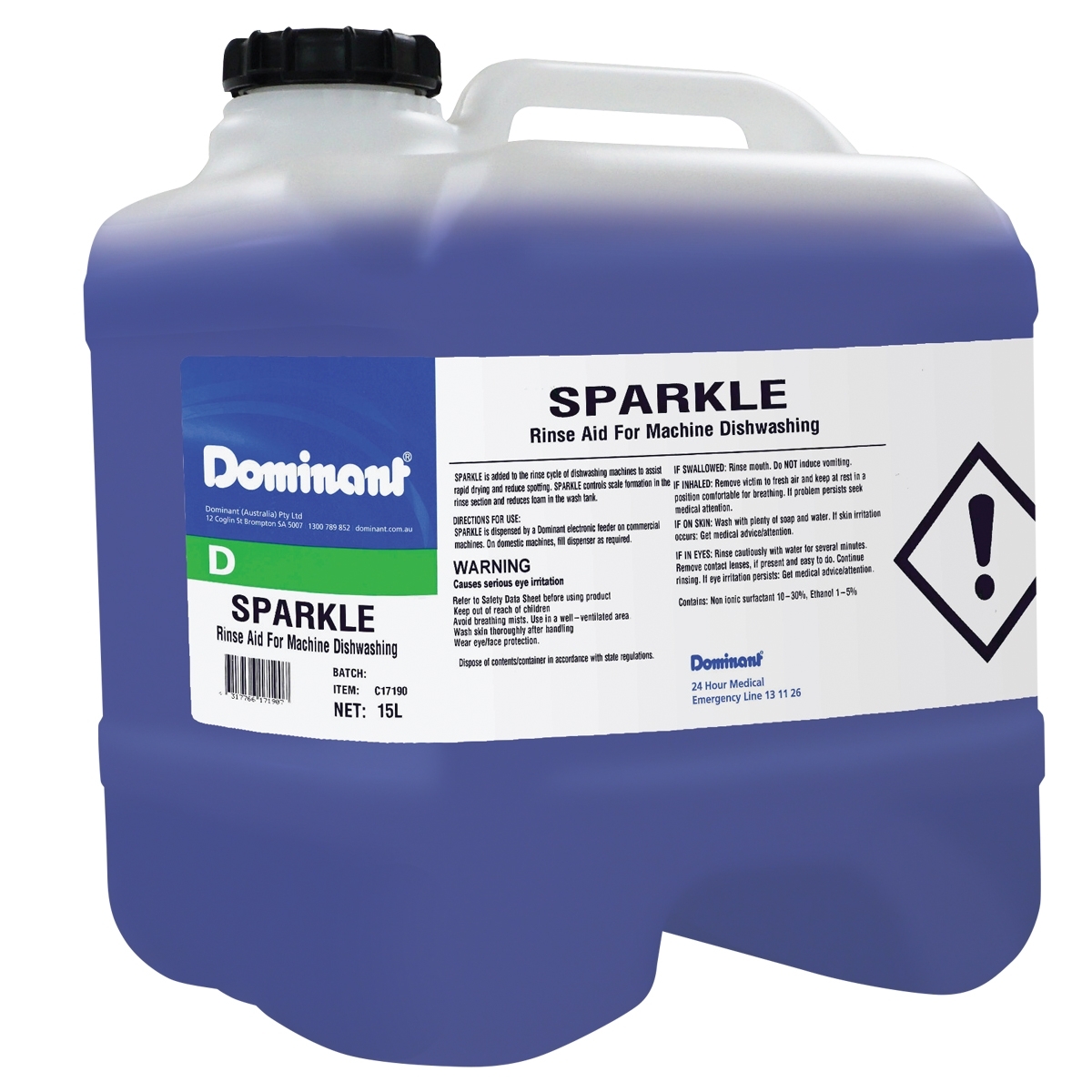 Sparkle Rinse Aid 15L Drum