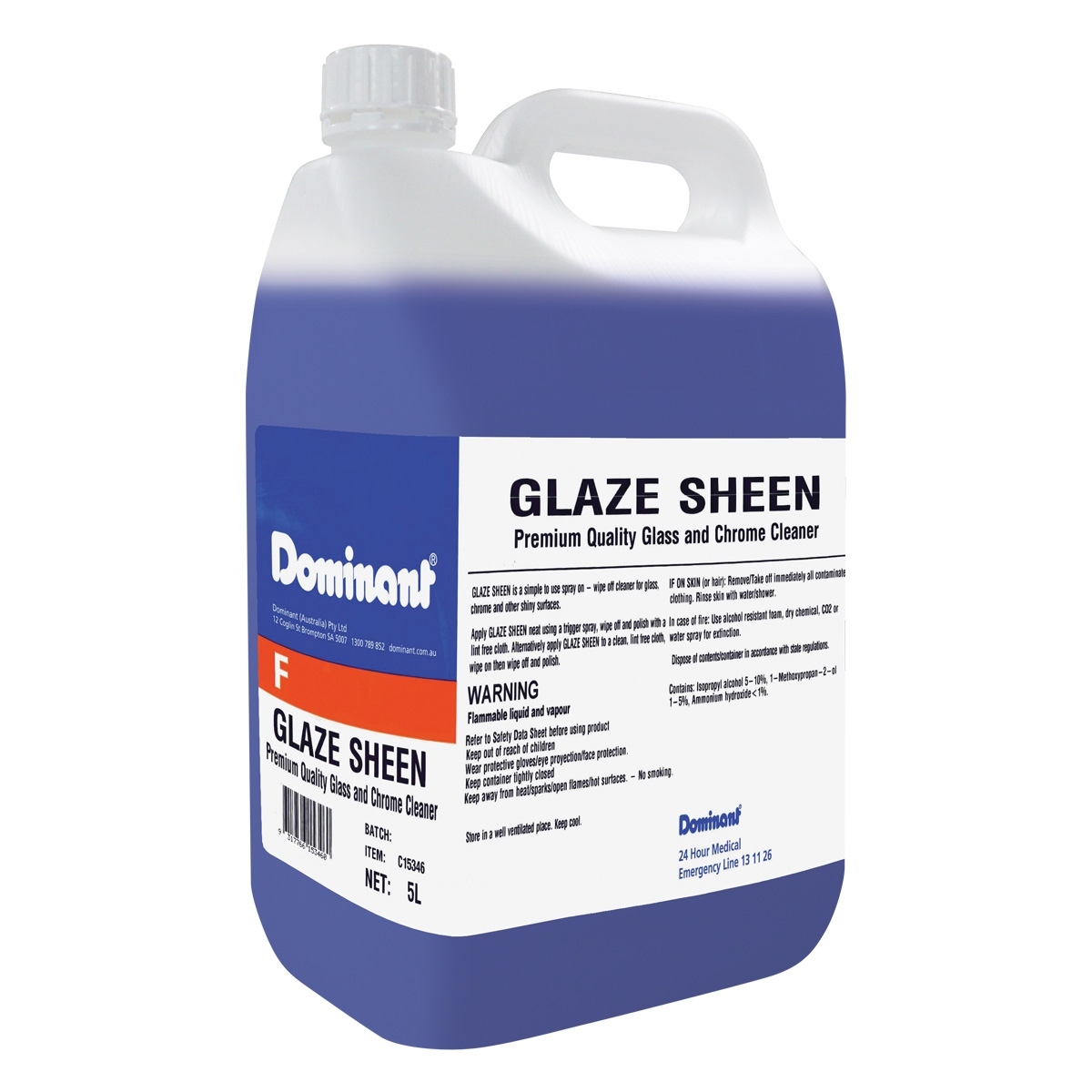 Glaze Sheen Glass & Chrome Cleaner 5L Bottle