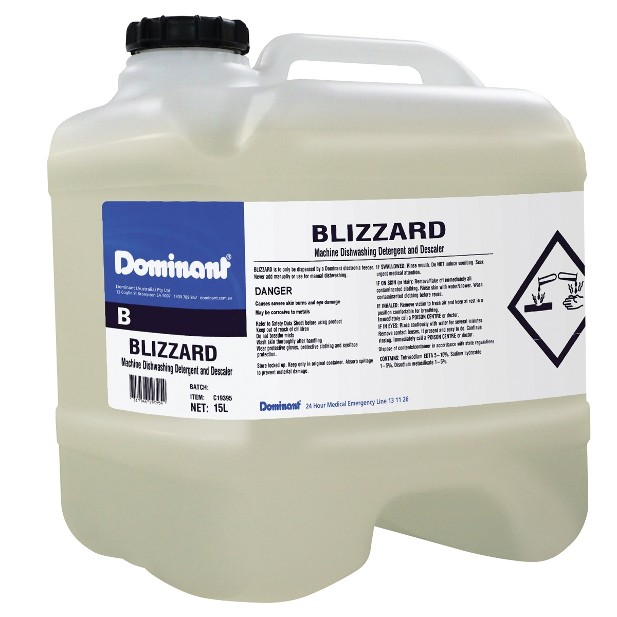 Blizzard Machine Dishwashing Liquid 15L Drum