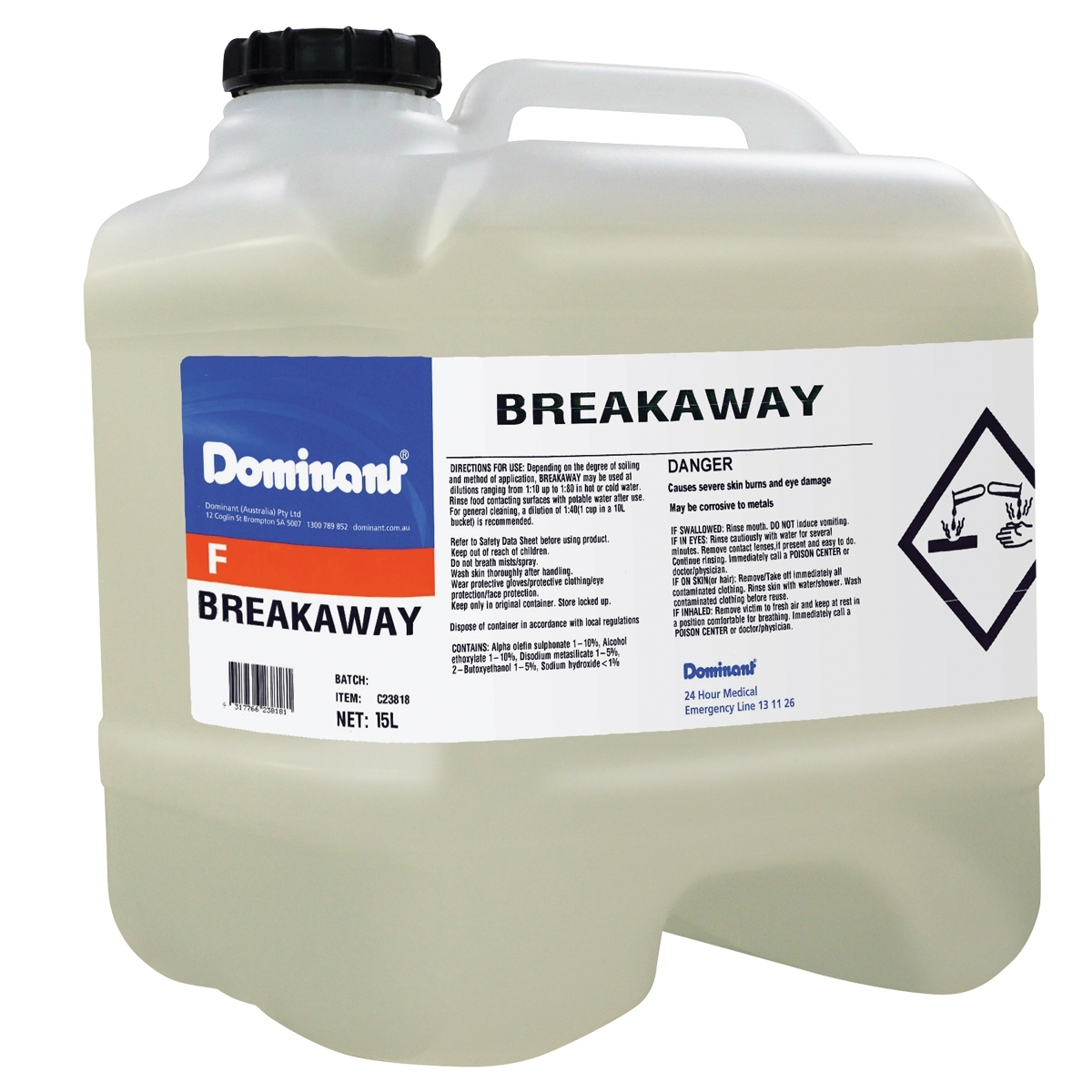 Breakaway Floor Degreaser 15L Drum