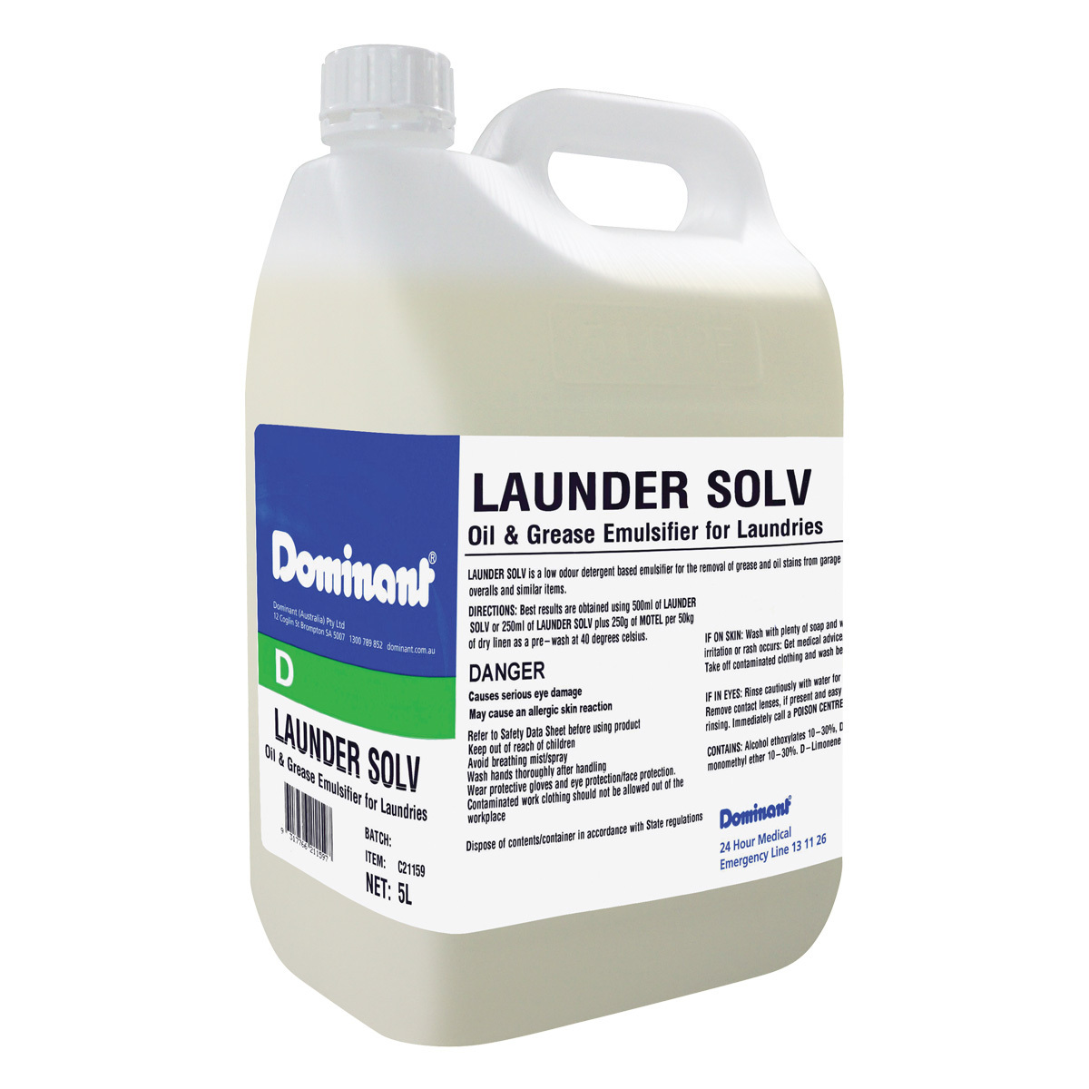 Launder Solv Oil & Grease Emulsifier 5L Bottle