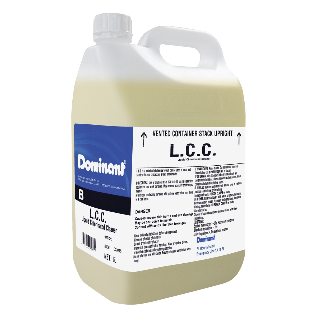 LCC Liquid Chlorinated Cleaner 5L Bottle