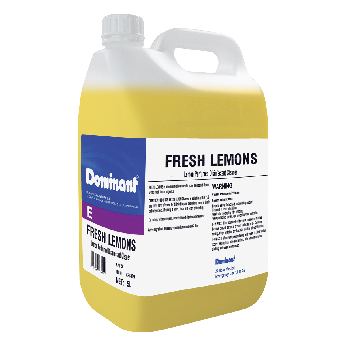 Fresh Lemons Disinfectant Cleaner 5L Bottle