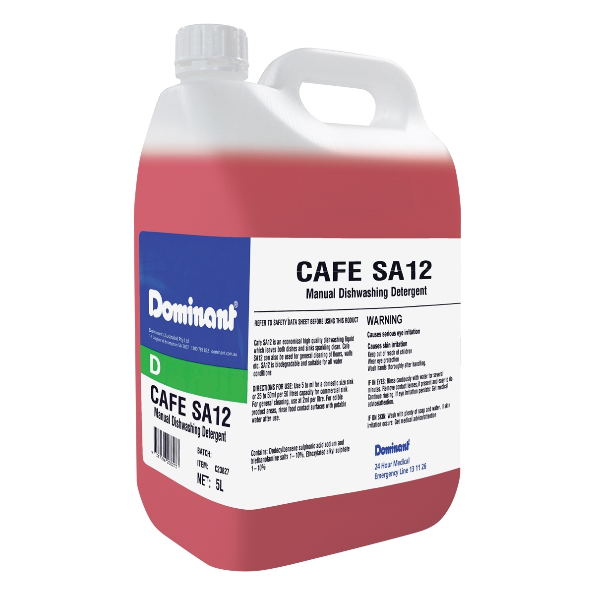 Cafe SA12 Manual Dishwashing Detergent 5L Bottle