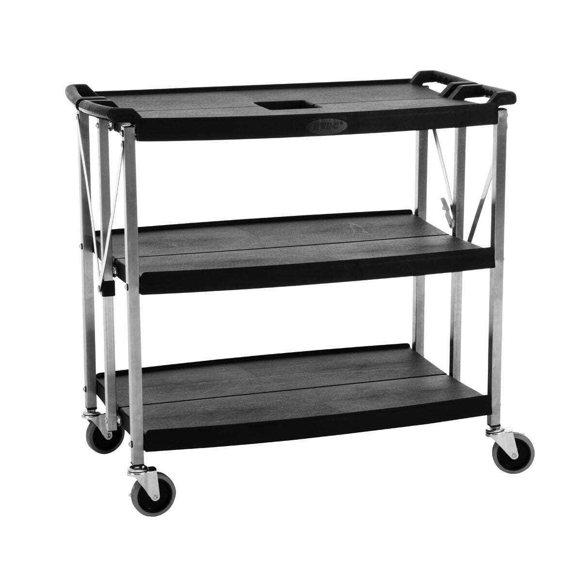 Jiwins Big Folding Cart Black PP/S/S 520x990x900mm