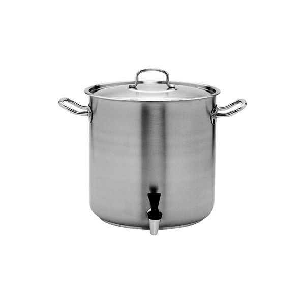 Stockpot-18/10, W/Cover & Tap, 350X350mm/33.6Lt 