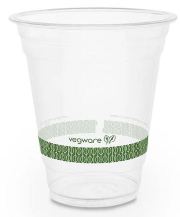 12oz (360ml) Premium PLA Cold Cup - Clear/Green Leaf  - 96 Series