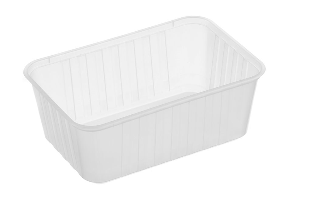 Genfac 1000ml Rectangular Ribbed Container Natural Freezer 500s