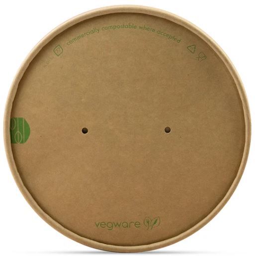 Round Paper Lid - Aqueous Lined - Kraft - 150 Series