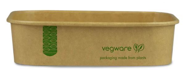 500ml / 16oz Rectangular Paper Takeaway Container - Aqueous  Lined - Kraft