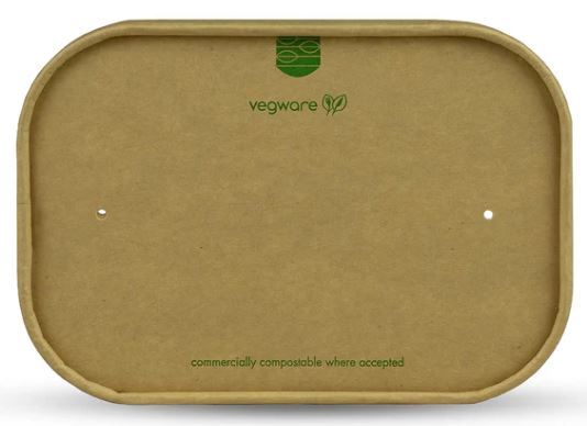 Rectangular Paper Lid - Aqueous Lined - Kraft