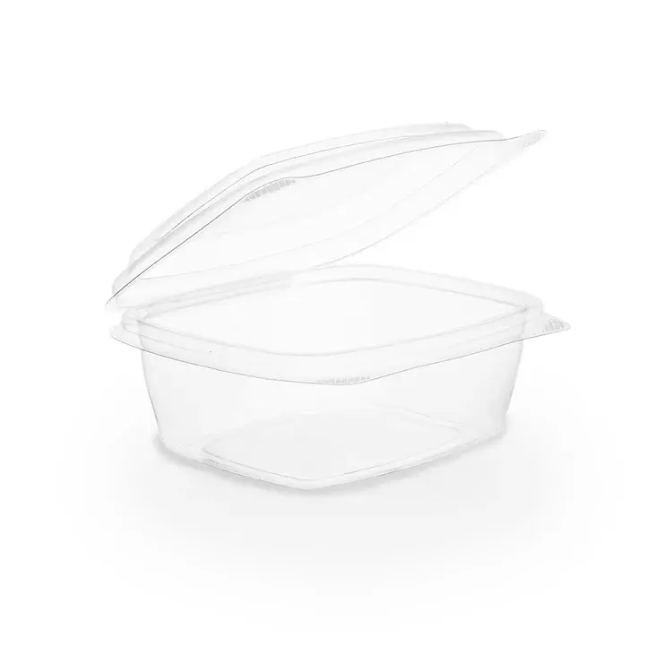 8oz (250ml) Rectangular Hinged Container / Clamshell - PLA Clear