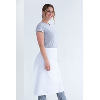 Prochef White Poly/Cotton 3/4 Waist Apron 86x70